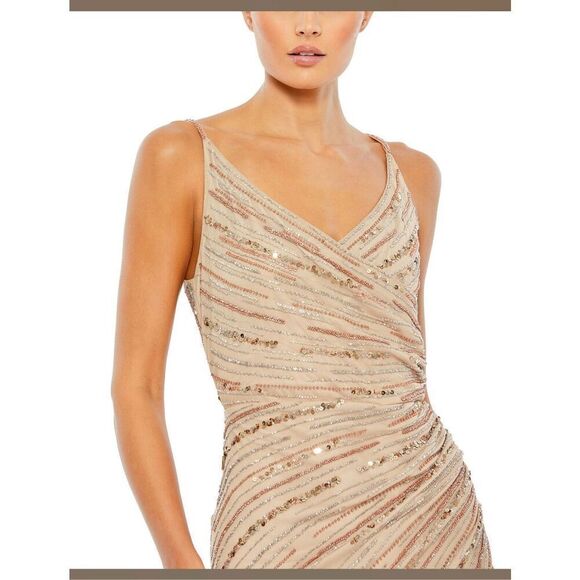 NWT Mac Duggal 10932 Surplice Front High Slit Dress Size 4 ✨ - Picture 5 of 16